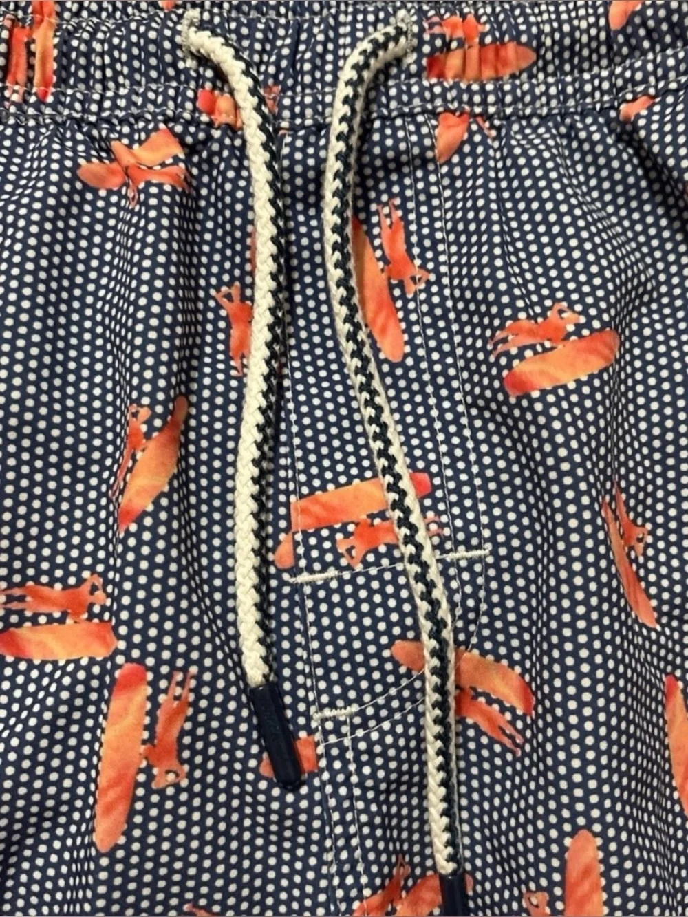 Johnnie-O Swim Trunks with Orange Surfboard Print